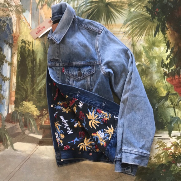 Levi’s Trucker Jean Jacket Waikiki lined sz S - Picture 6 of 10